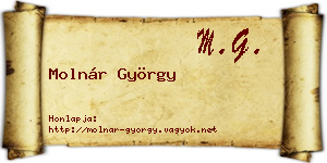 Molnár György névjegykártya